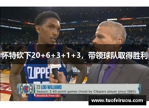 怀特砍下20+6+3+1+3，带领球队取得胜利